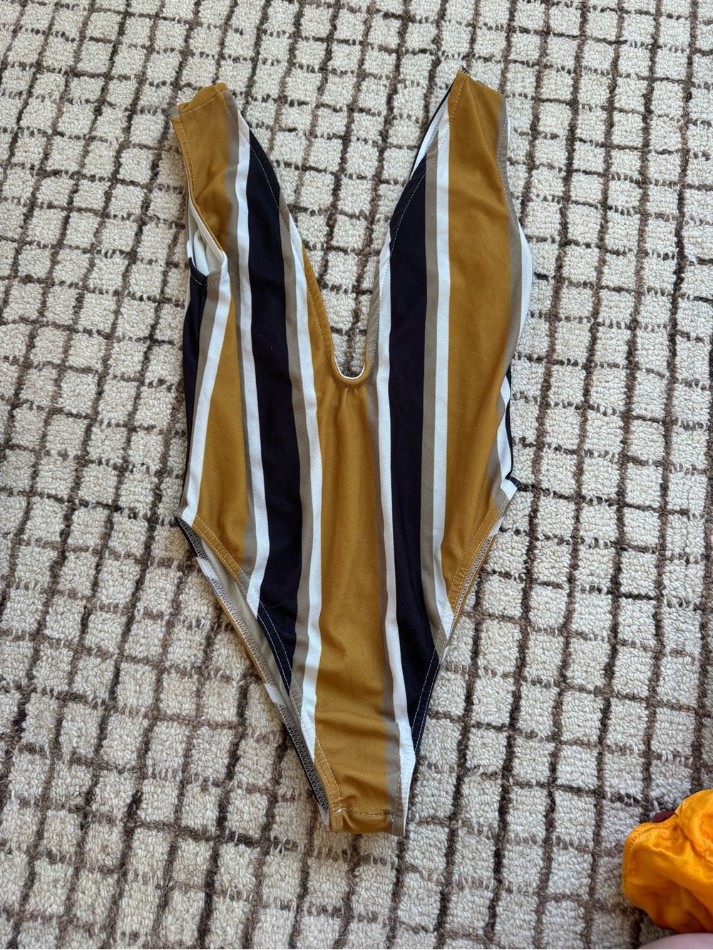 Striped Mustard Body suit